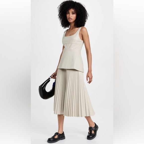 Proenza Schouler White Label Faux Leather Fitted Top - Size 2; Like New - Picture 12 of 13